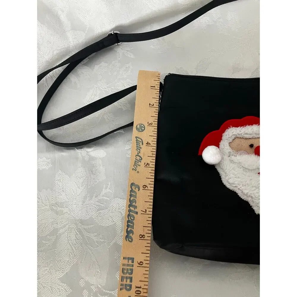 Kim Rogers Black Santa Crossbody Purse Christmas Holiday Adjustable Strap